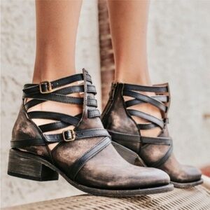 Freebird by Steven Black Distressed Ankle Boots